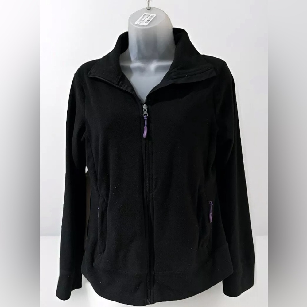Danskin Women Black Track Jacket With Pockets Size Medium
